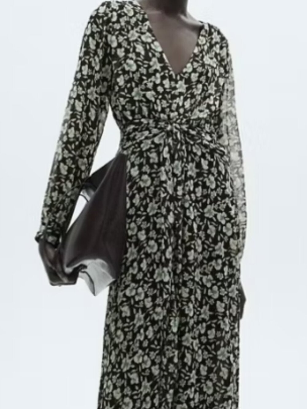 Mango Floral Chiffon Dress, Size 8